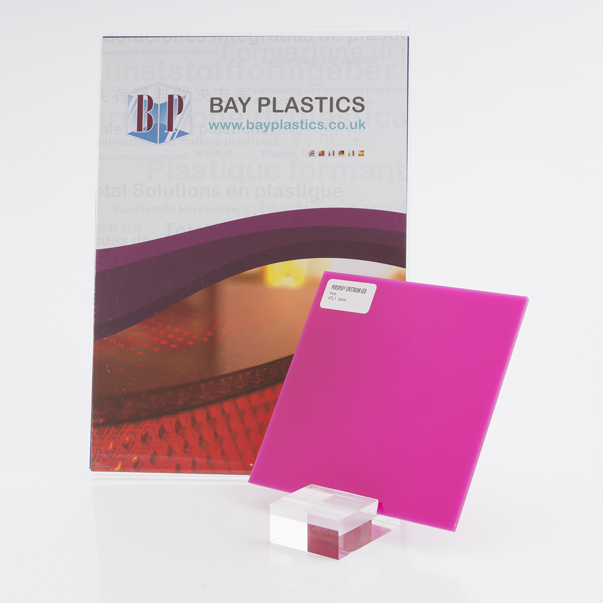 Pink 4TL1 Spectrum LED Perspex Acrylic Sheet with 8% Light Transmission